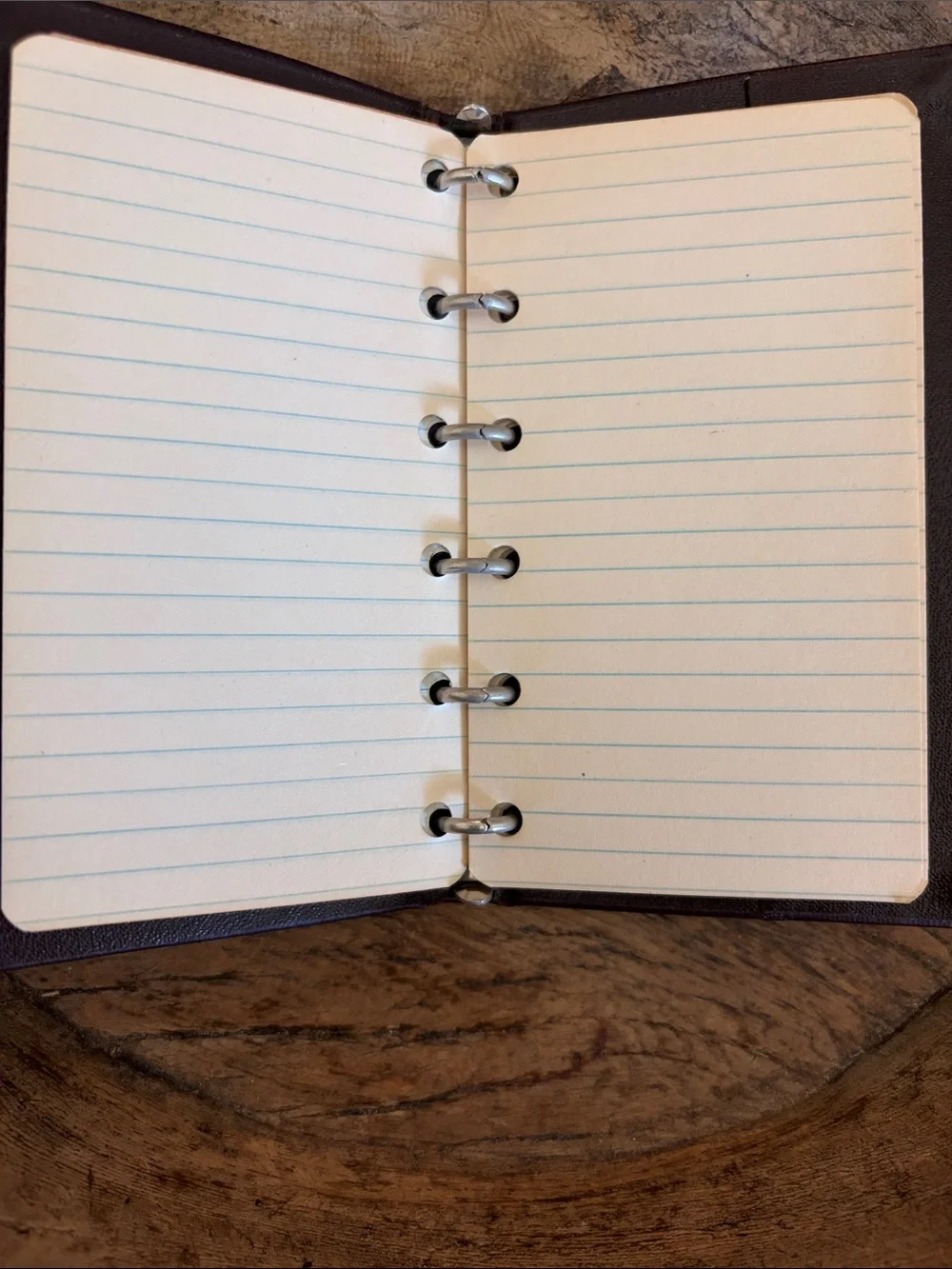 Vintage Deep Brown National 6-Ring Pocket Memo Binder Plus 6-Hole Paper